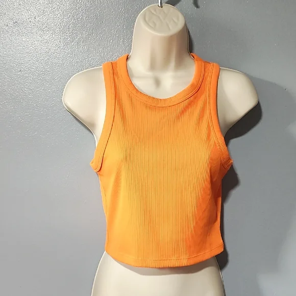 H&M Vibrant Orange Tank Vest Cropped Top - Picture 5 of 17